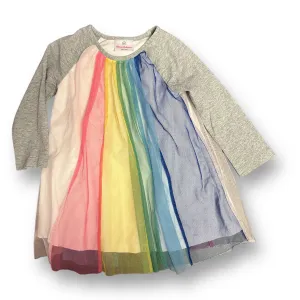 Hanna Andersson Girls Size 3 Rainbow Tulle Long Sleeve Dress