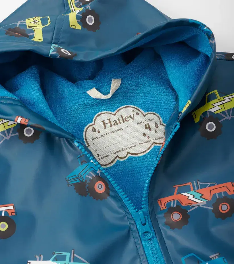 Hatley Monster Trucks Zip- Up Raincoat