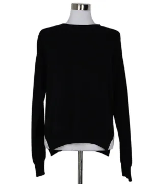 Helmut Lang Black Cashmere Sweater w/ Button Trim sz 4