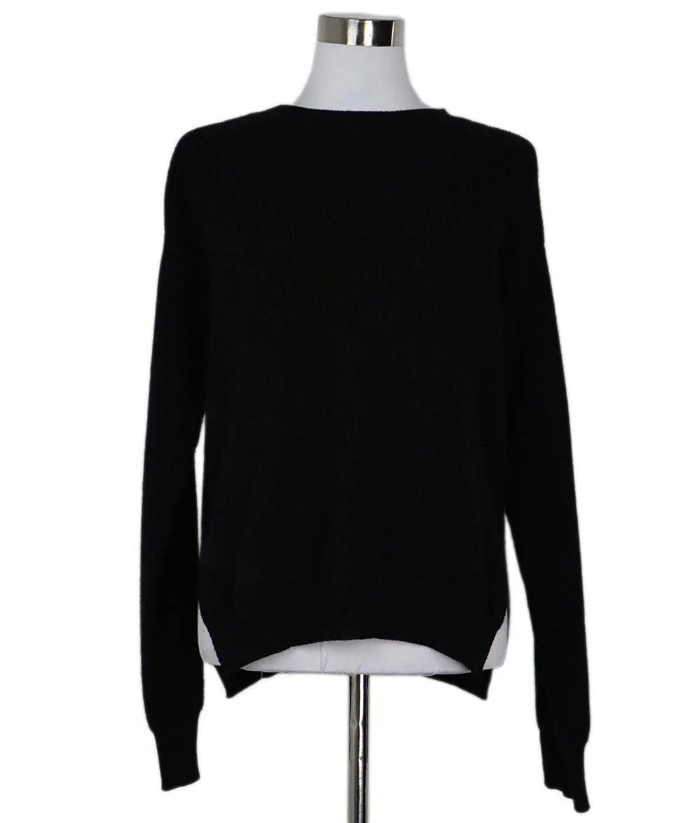 Helmut Lang Black Cashmere Sweater w/ Button Trim sz 4