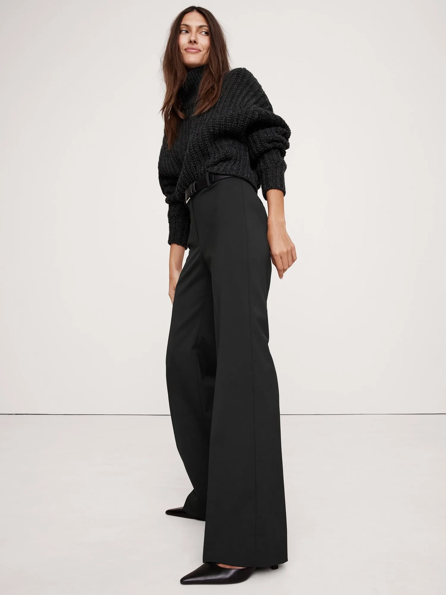 High-Rise Wide-Leg Flare Pant Banana Republic