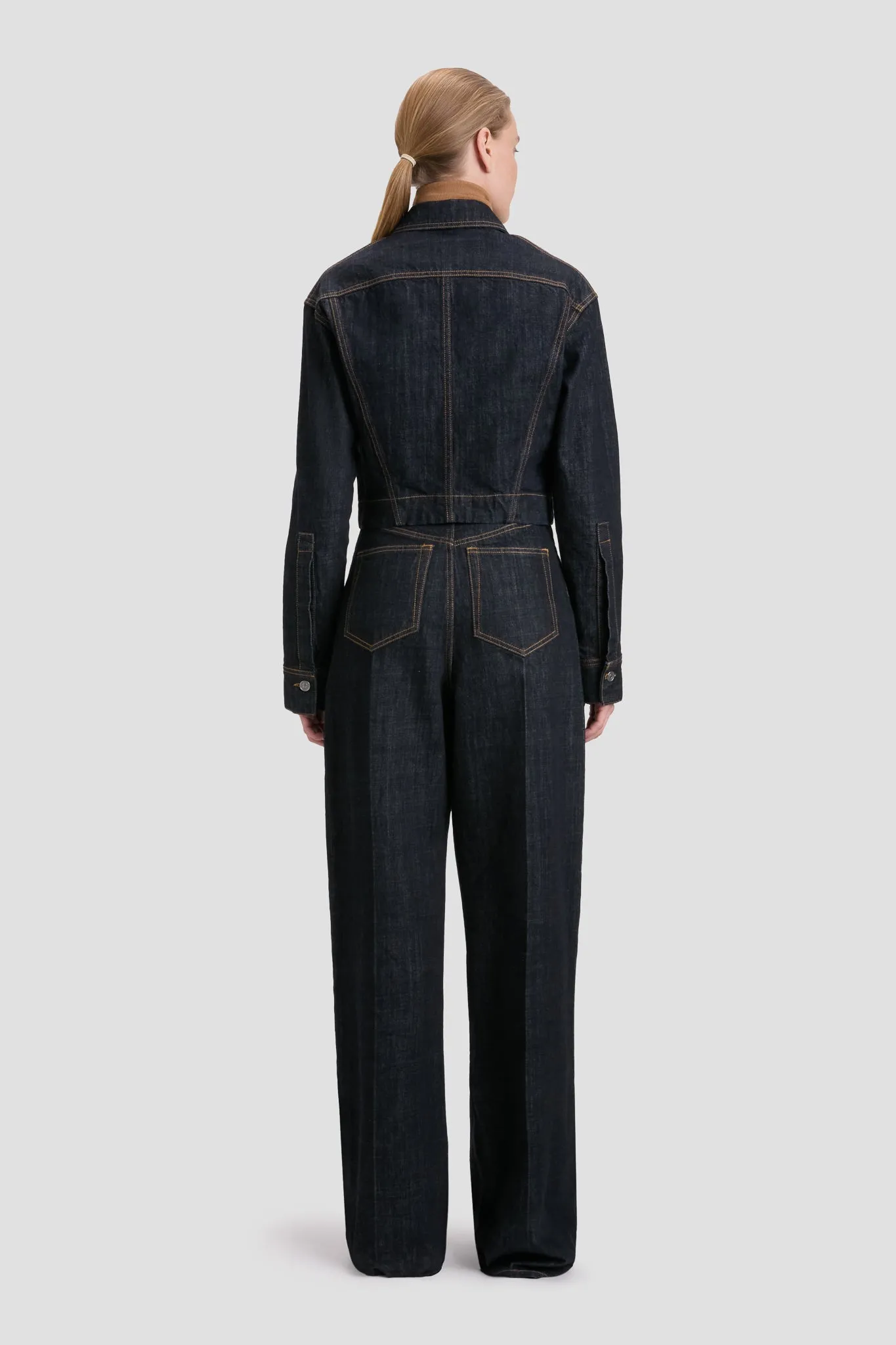 High Waisted Cinched Jean In Indigo Rinse Victoria Beckham
