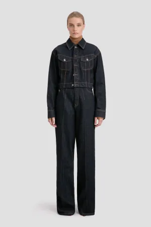 High Waisted Cinched Jean In Indigo Rinse Victoria Beckham