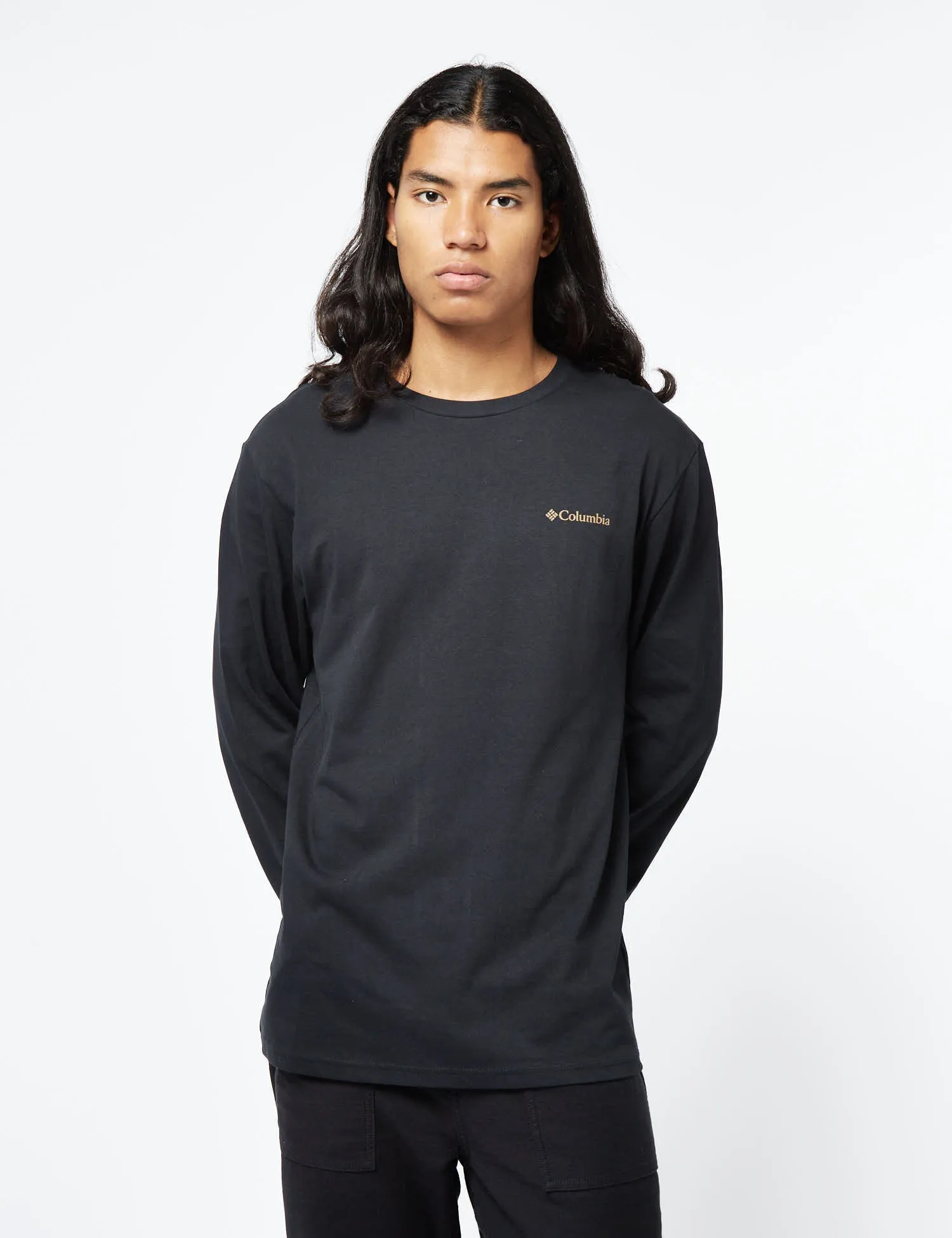 Hot Deal Columbia Explorers Canyon Long Sleeve T-Shirt - Black  Limited Availability!