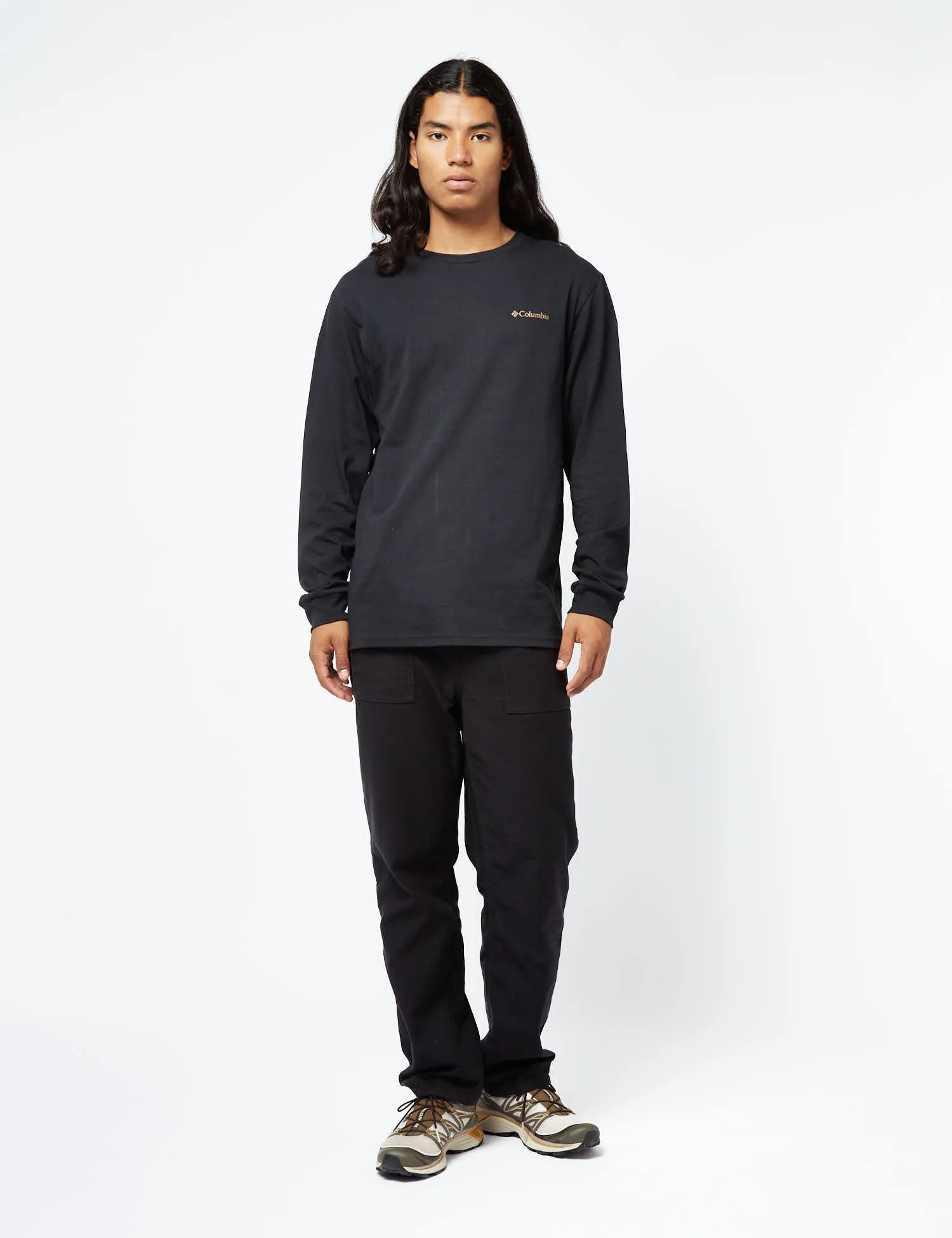 Hot Deal Columbia Explorers Canyon Long Sleeve T-Shirt - Black  Limited Availability!