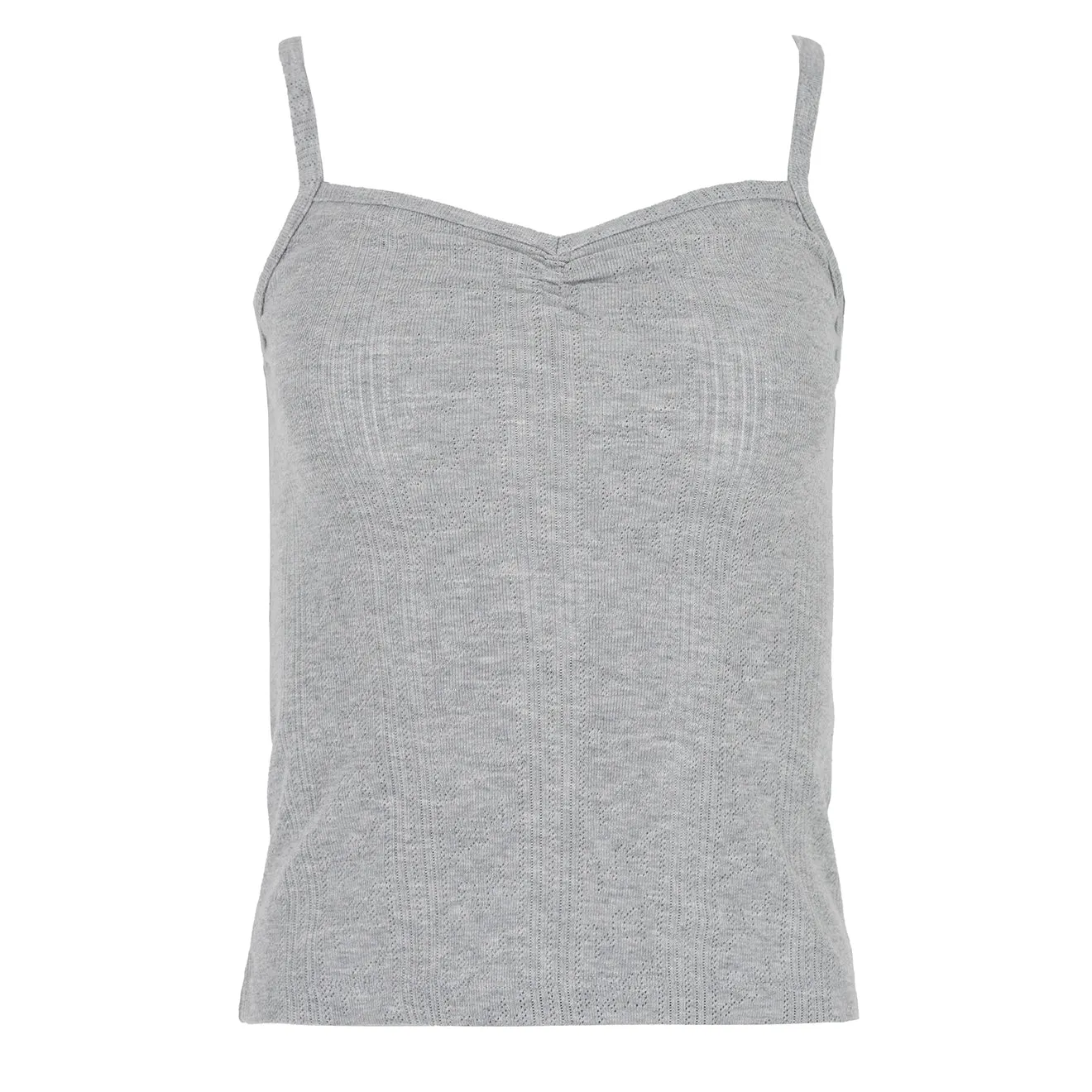 Hot Deal Damson Madder Dove Pointelle Strappy Cami Grey  Limited Stock!