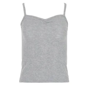 Hot Deal Damson Madder Dove Pointelle Strappy Cami Grey  Limited Stock!
