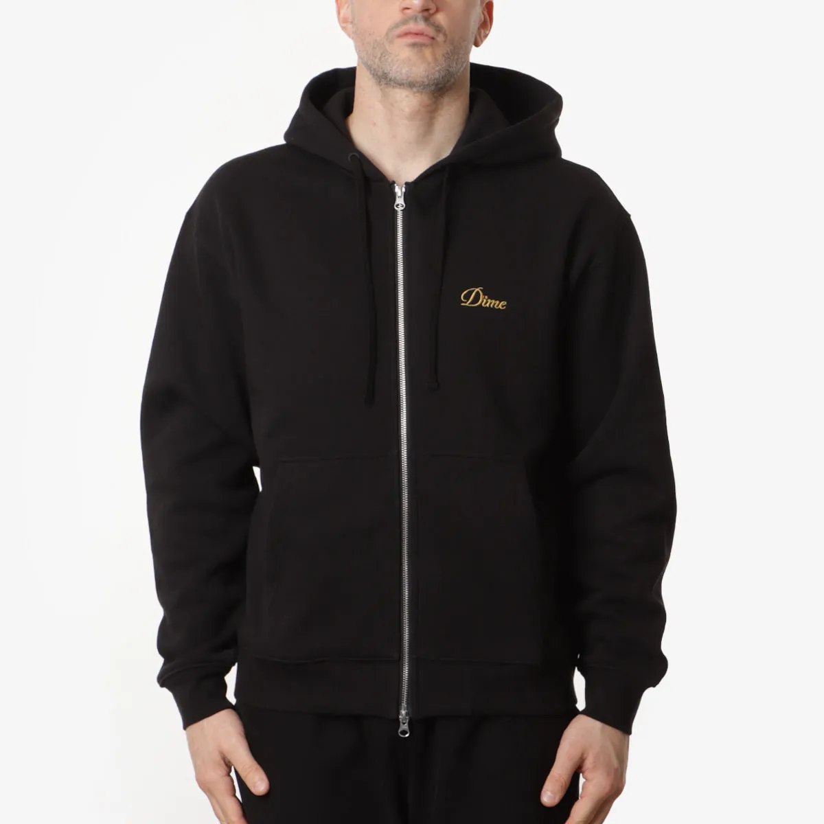 Hot Deal Dime Cursive Small Logo Zip Hoodie  Stylish & Comfortable