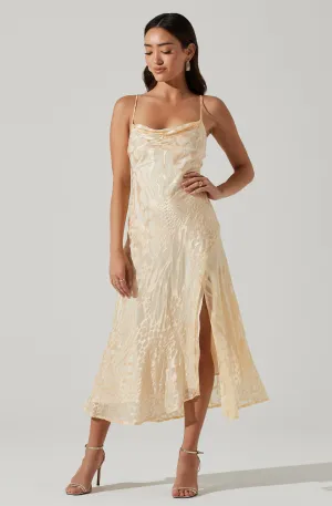 Hot Deal Gaia Burnout Floral Midi Dress  Limited Availability!
