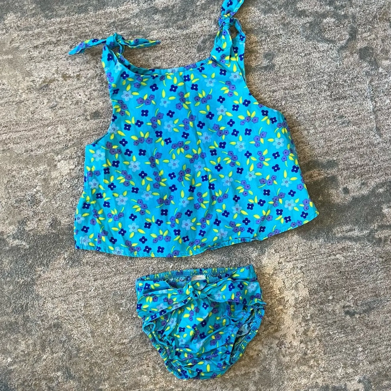 Hot Deal Vintage Basic Editions Blue Floral Outfit 24 Months  Dont Miss Out!