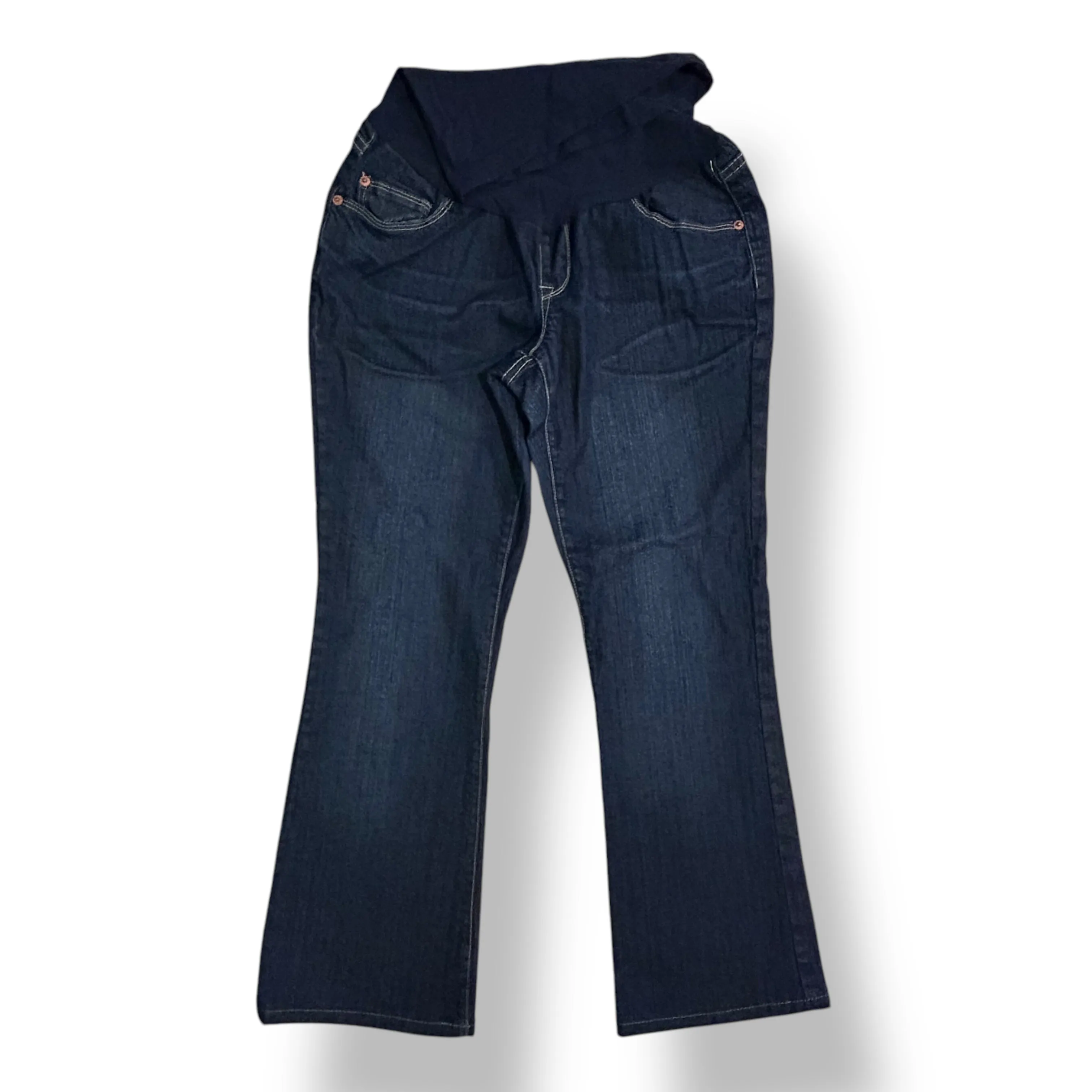 Indigo Blue Size M Dark Blue Denim Bootcut Maternity Jeans