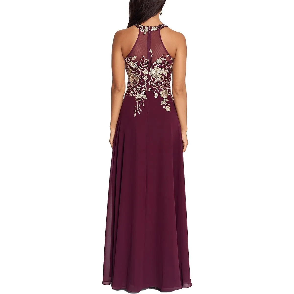 Insta-Worthy Petites Womens Embroidered Long Evening Dress  Limited Stock!