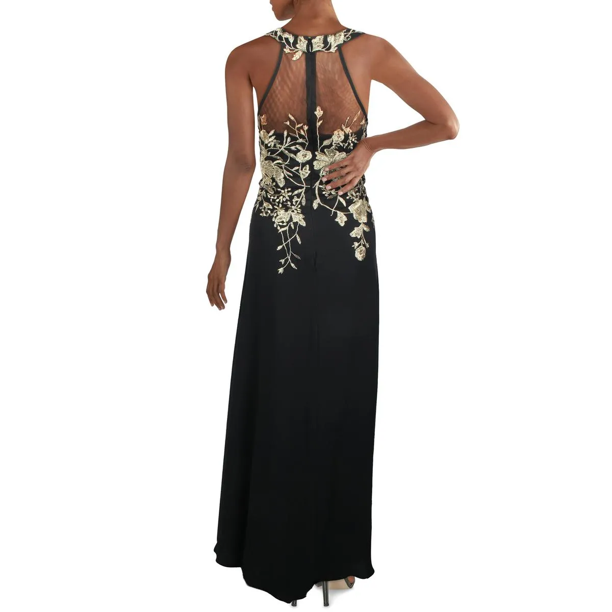 Insta-Worthy Petites Womens Embroidered Long Evening Dress  Limited Stock!