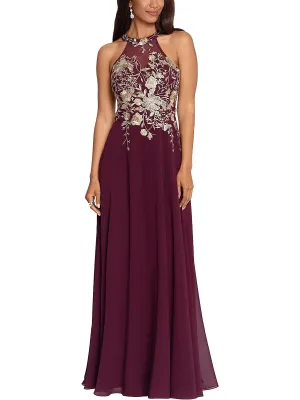 Insta-Worthy Petites Womens Embroidered Long Evening Dress  Limited Stock!