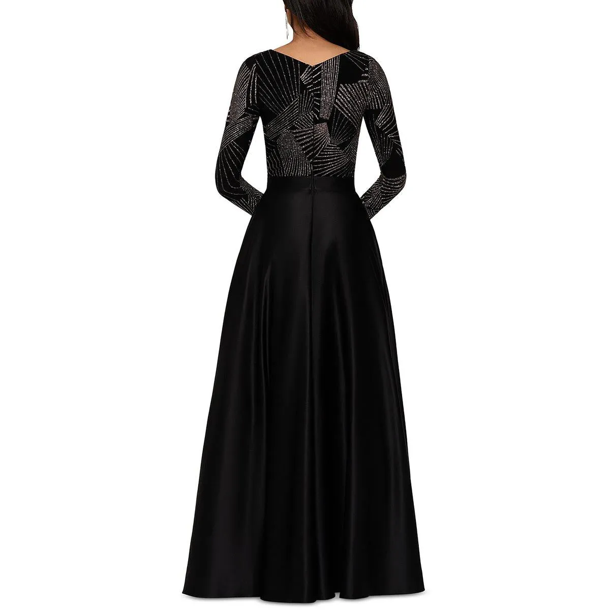 Insta-Worthy Petites Womens Satin Mixed Media Evening Dress  Dont Miss Out!