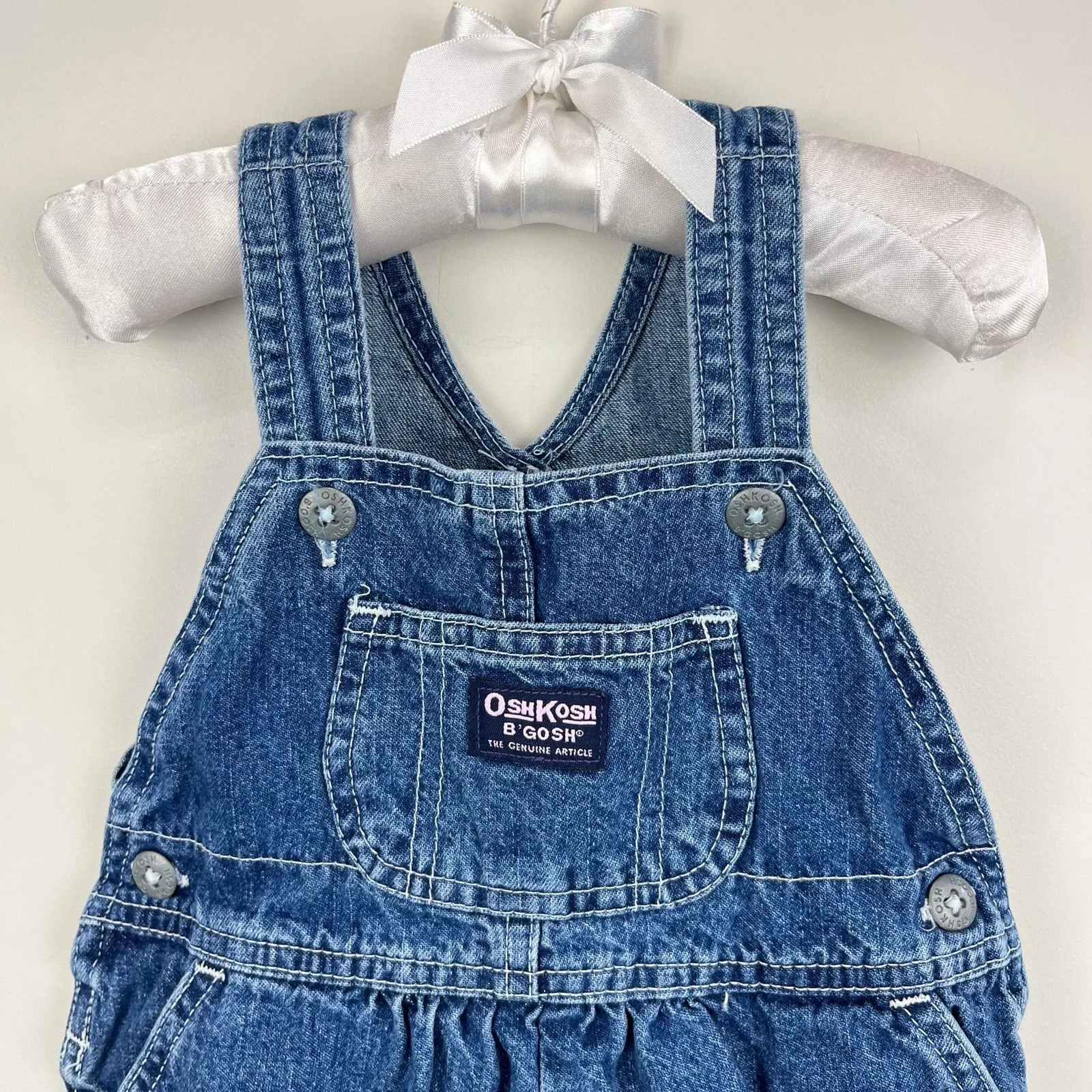Insta-Worthy Vintage OshKosh B'gosh Blue Jean Shortalls 12 Months  Last Chance!
