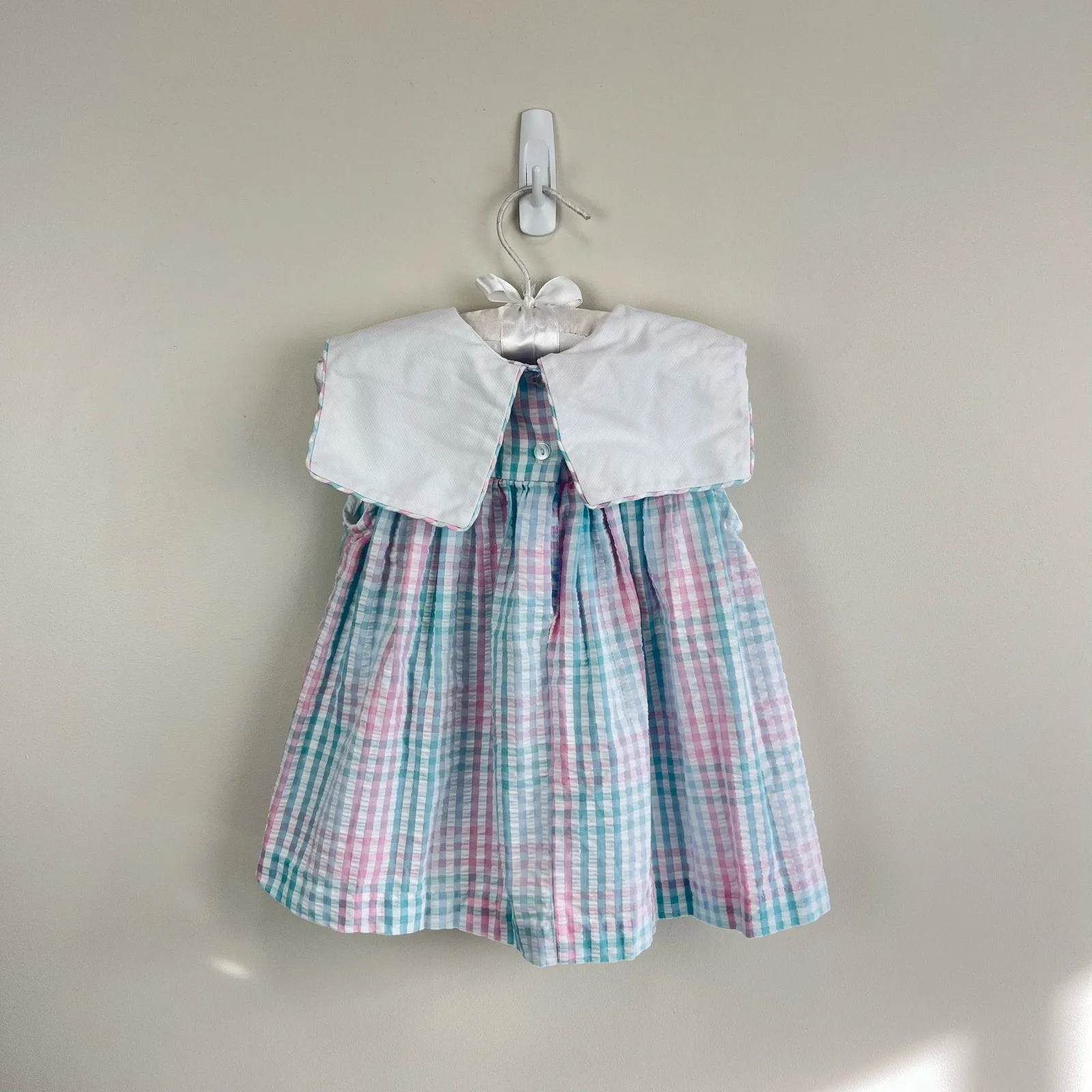 Insta-Worthy Vintage Samara Pastel Plaid Seersucker Bird House Dress 18 Months  Ends Soon!
