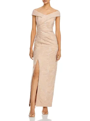 Insta-Worthy Womens Jacquard Off-The-Shoulder Evening Dress  Limited Availability!