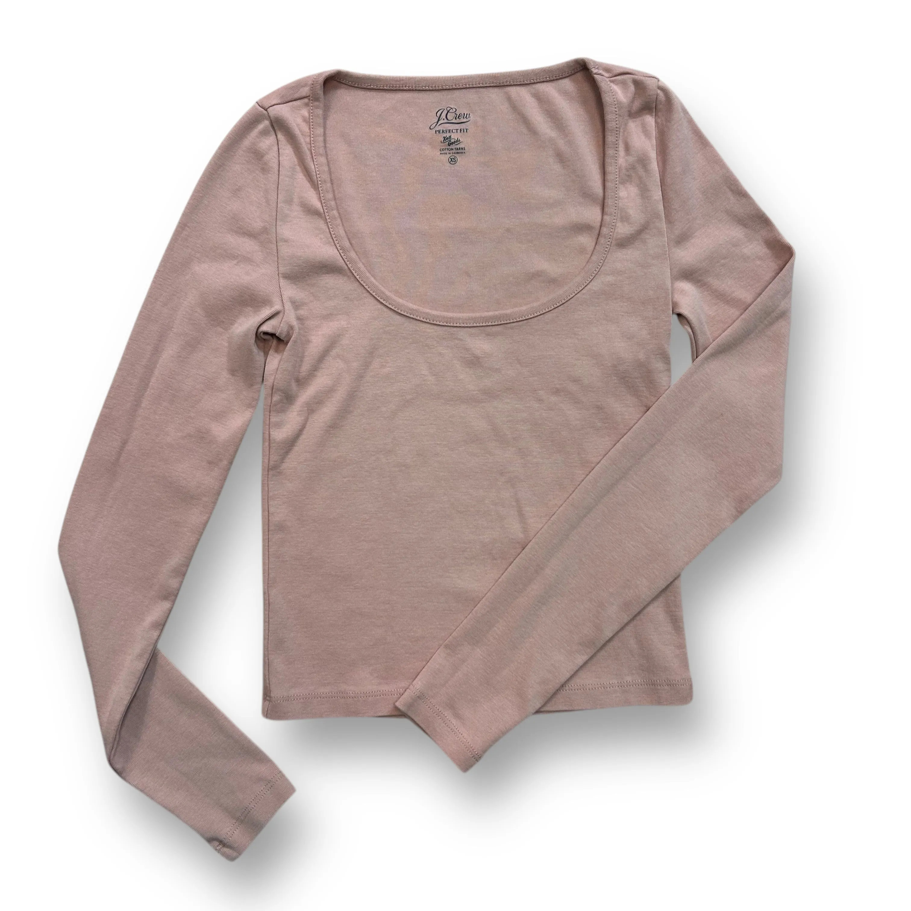 J Crew Women's Size XS Pink Top Perfect Fit Cotton Long Sleeve Shirt