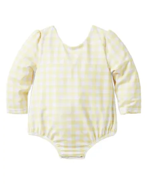 Janie and Jack Baby Gingham Recycled Rash Guard Swimsuit