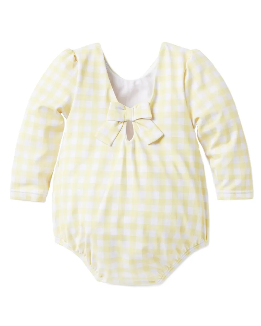 Janie and Jack Baby Gingham Recycled Rash Guard Swimsuit