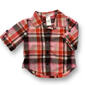 Janie and Jack Baby Girl Size 6-12 Months Pink Plaid Button Down