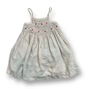 Janie and Jack Girls Size 2T 100% Linen Tie-Back Smocked Sundress