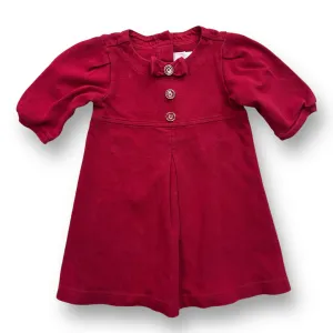 Janie and Jack Girls Size 3T Red Comfy Pleated Dress with Buttons and Bow