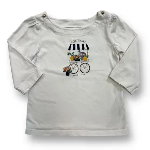 Janie and Jack Girls Size 4 Long Sleeves White Top
