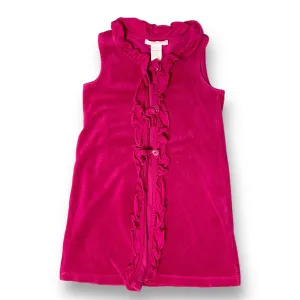 Janie and Jack Girls Size 5 Pink Terry Button Swim Cover-Up with Ruffles