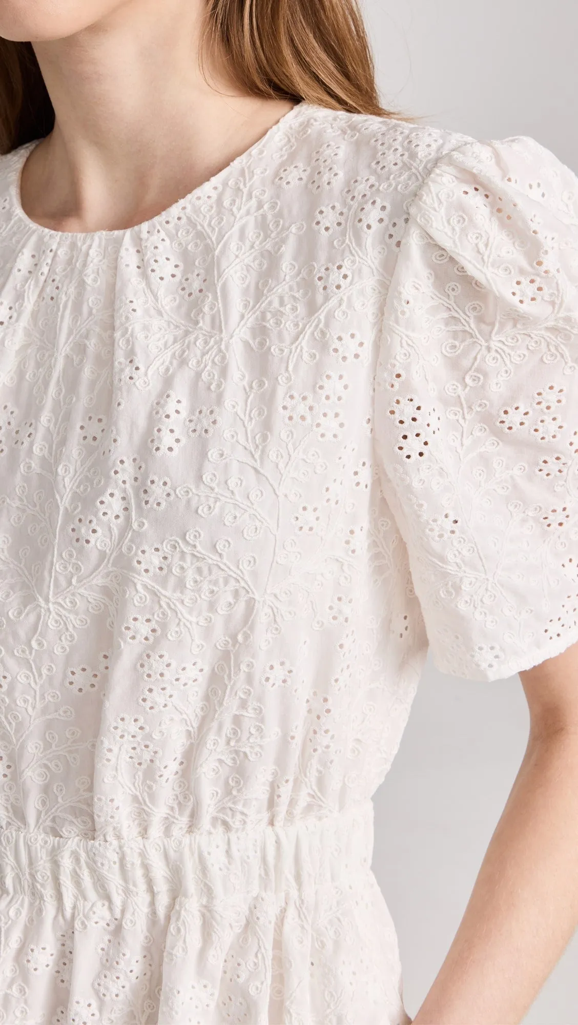 JASON WU  short sleeve eyelet crew neck dress Size 8 NWT