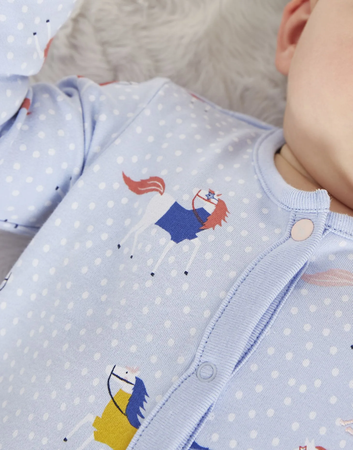 Joules Baby Razamataz Cotton Babygrow  Blue Horse