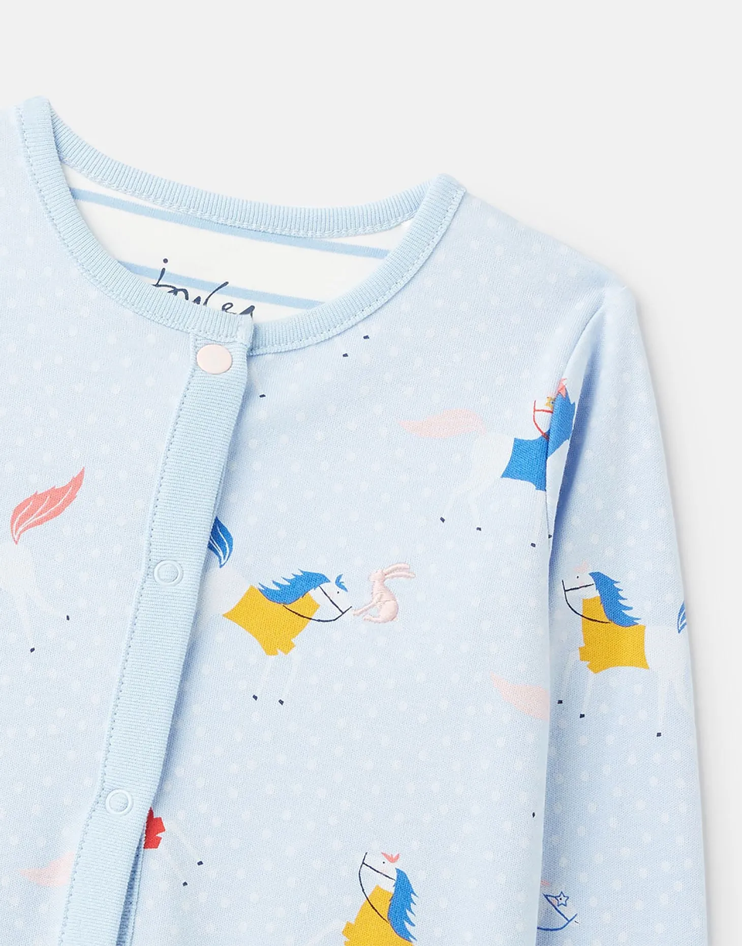 Joules Baby Razamataz Cotton Babygrow  Blue Horse