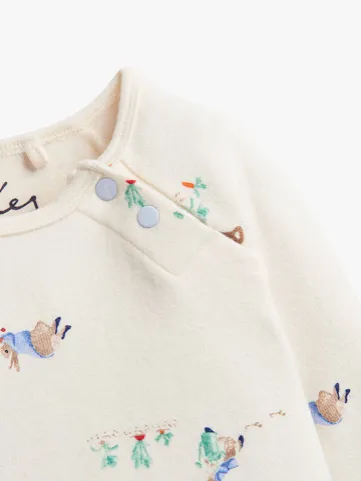 Joules Giggle Peter Rabbit Babygrow - Cream