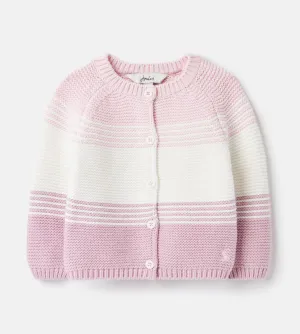 Joules Haywood Infant Striped Cardigan - Pink
