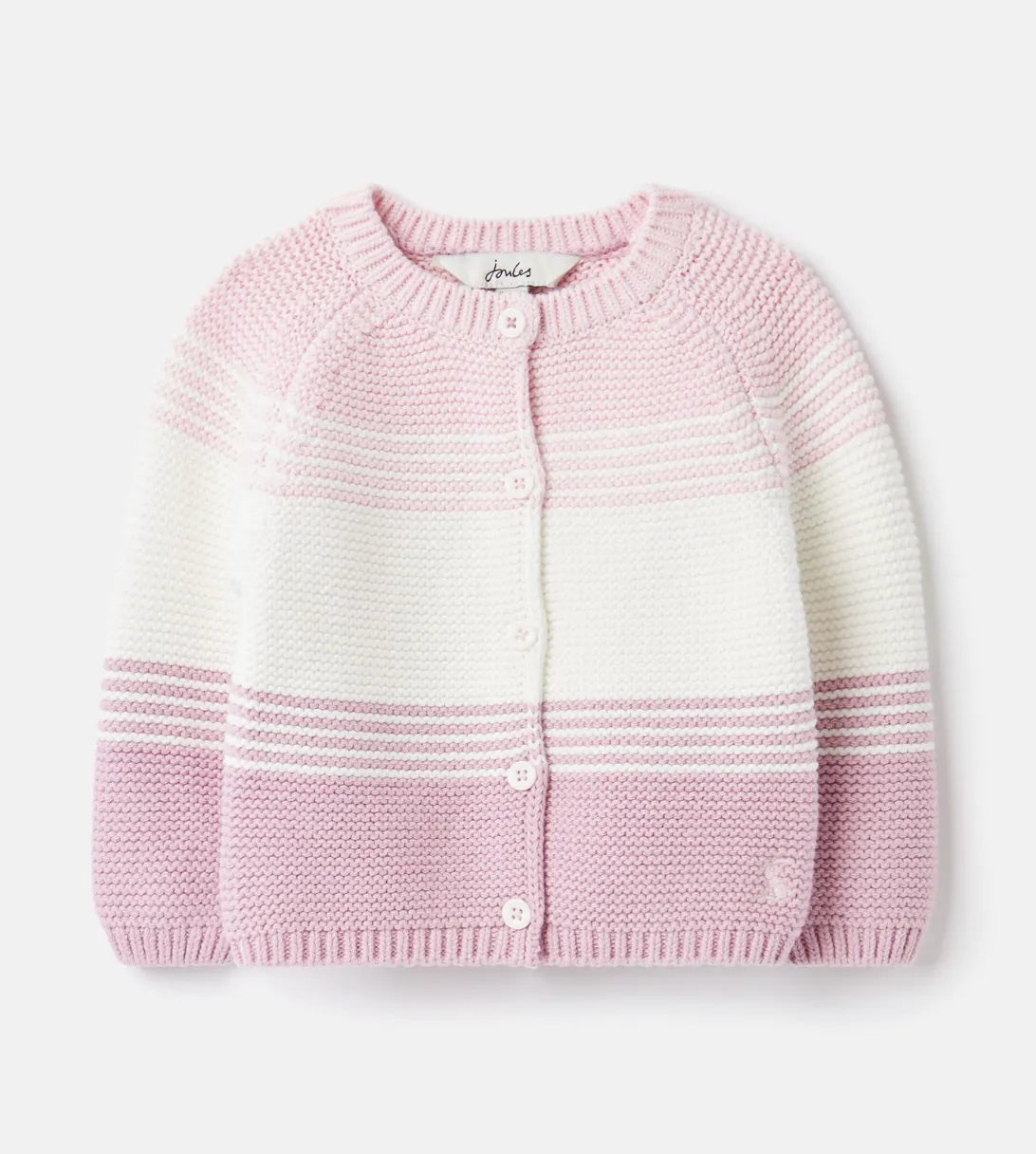 Joules Haywood Infant Striped Cardigan - Pink