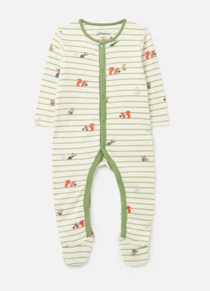 Joules Ziggy Printed Babygrow with Feet - Woodland Animals
