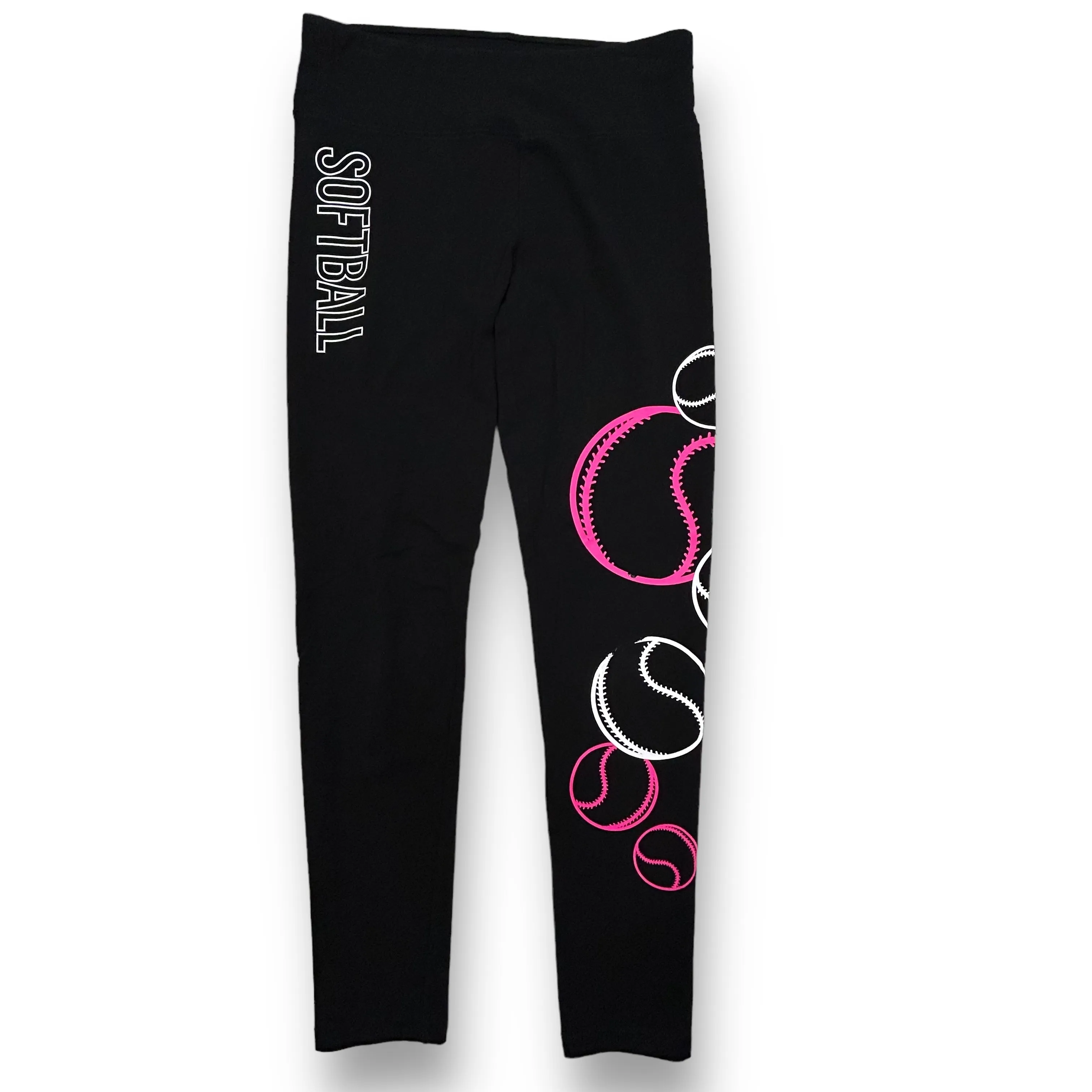Justice Youth Girls Size 14 Black Stretch Softball Leggings