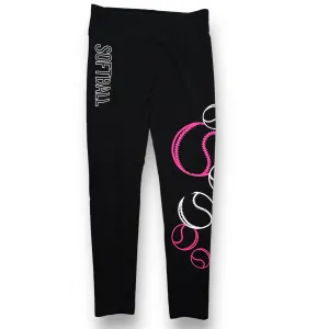 Justice Youth Girls Size 14 Black Stretch Softball Leggings