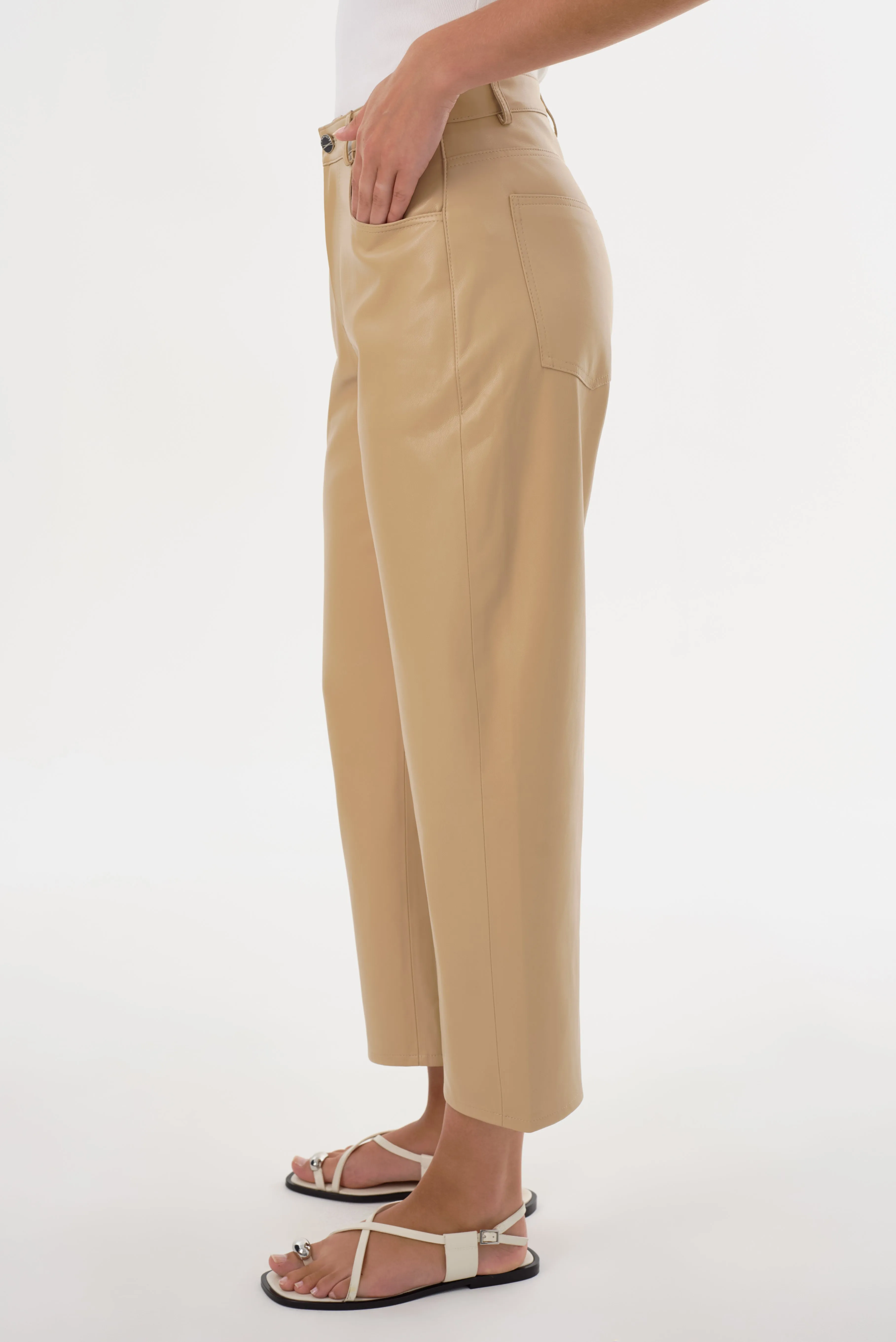 KEEGHAN | Faux Leather Cropped Pant