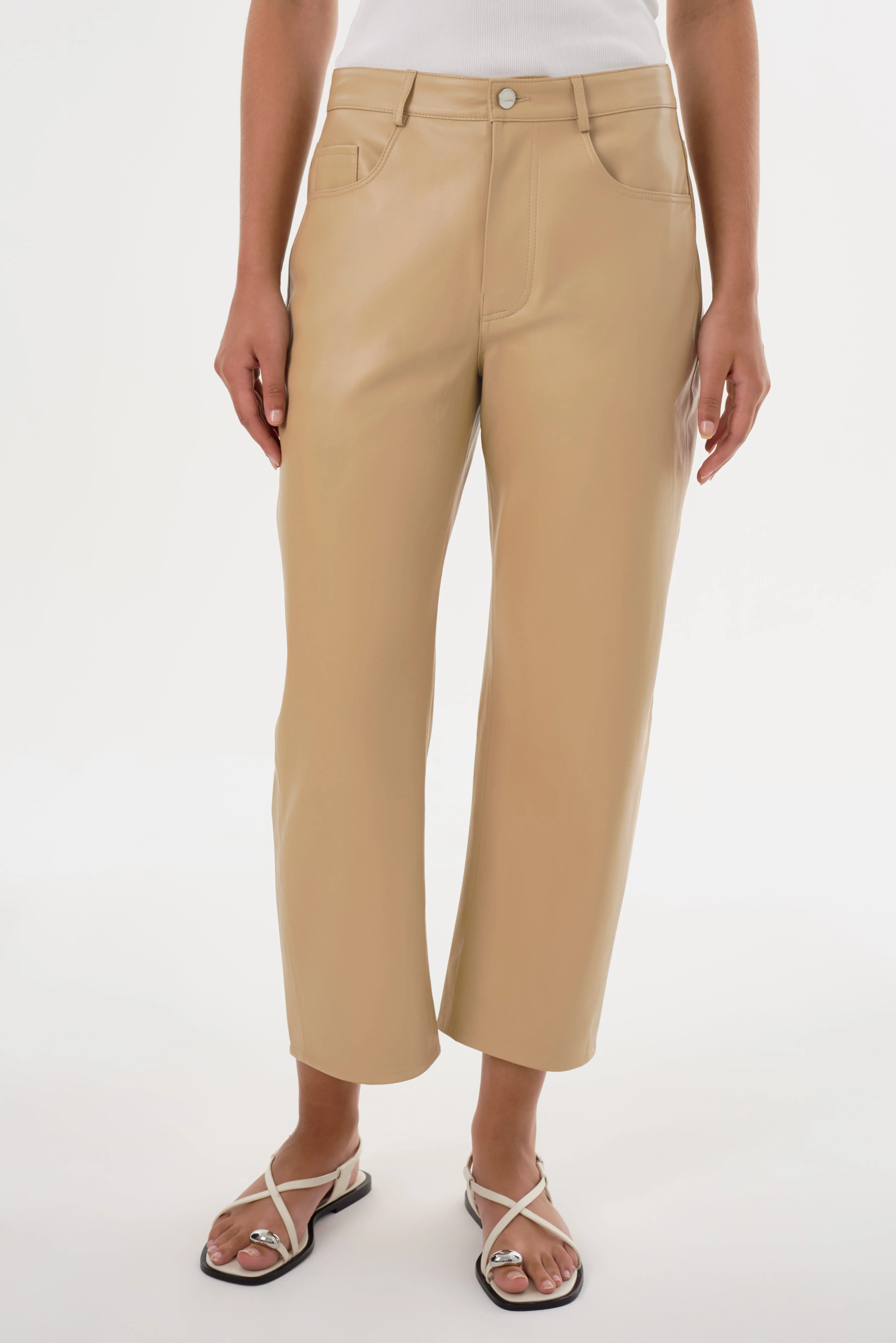 KEEGHAN | Faux Leather Cropped Pant