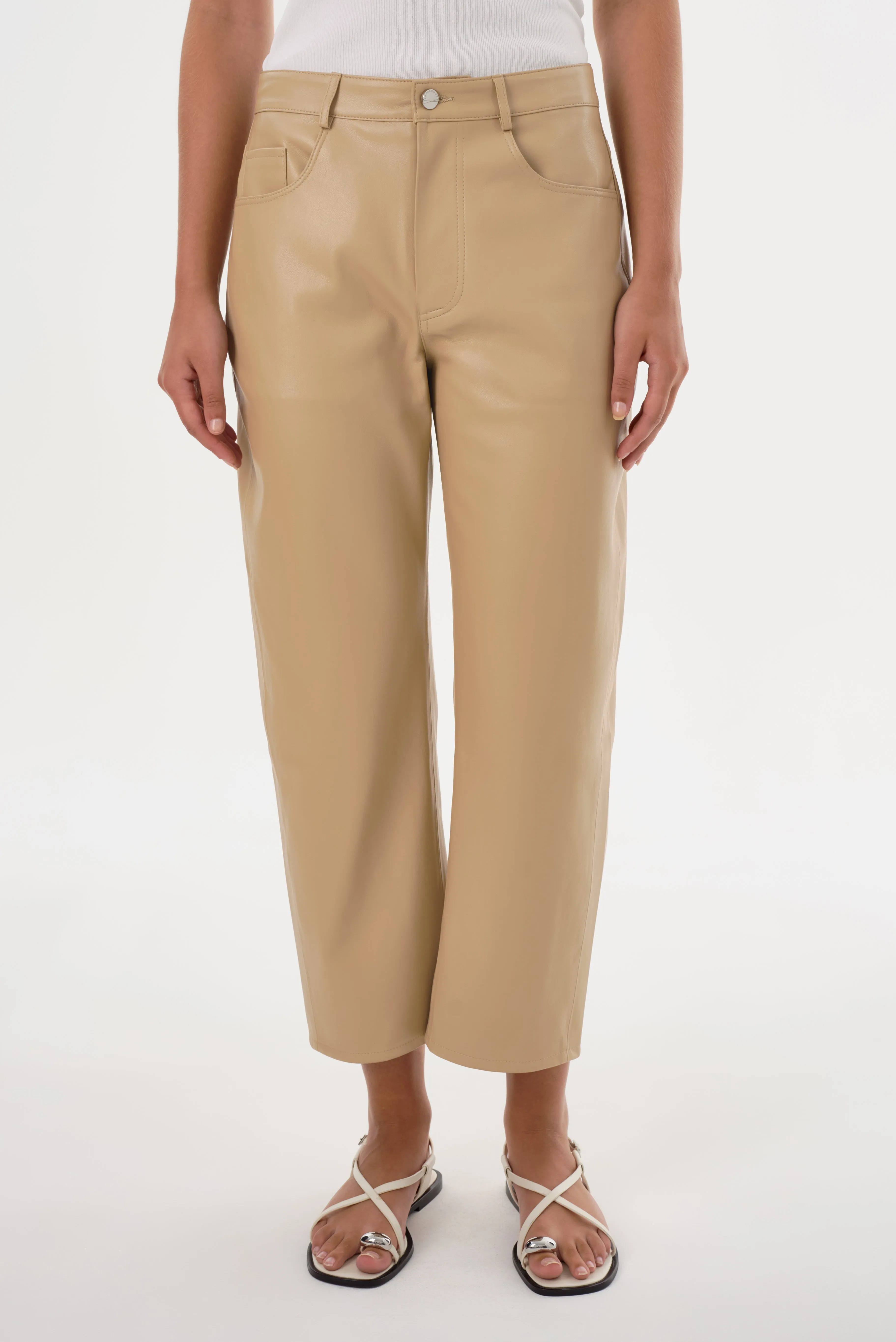 KEEGHAN | Faux Leather Cropped Pant