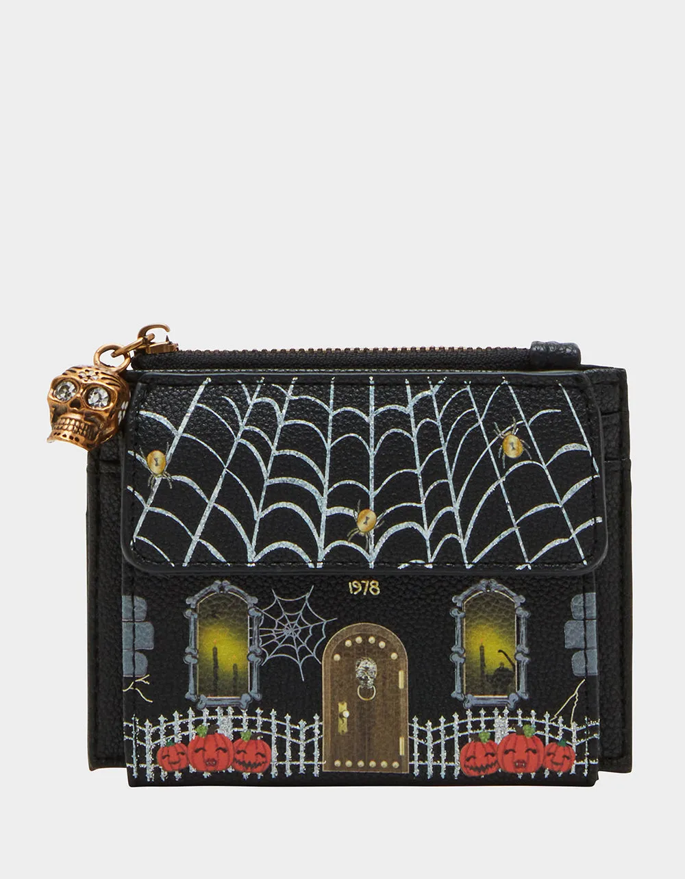 KITSCH HAUNTED HOUSE BIFOLD WALLET BLACK Betsey Johnson