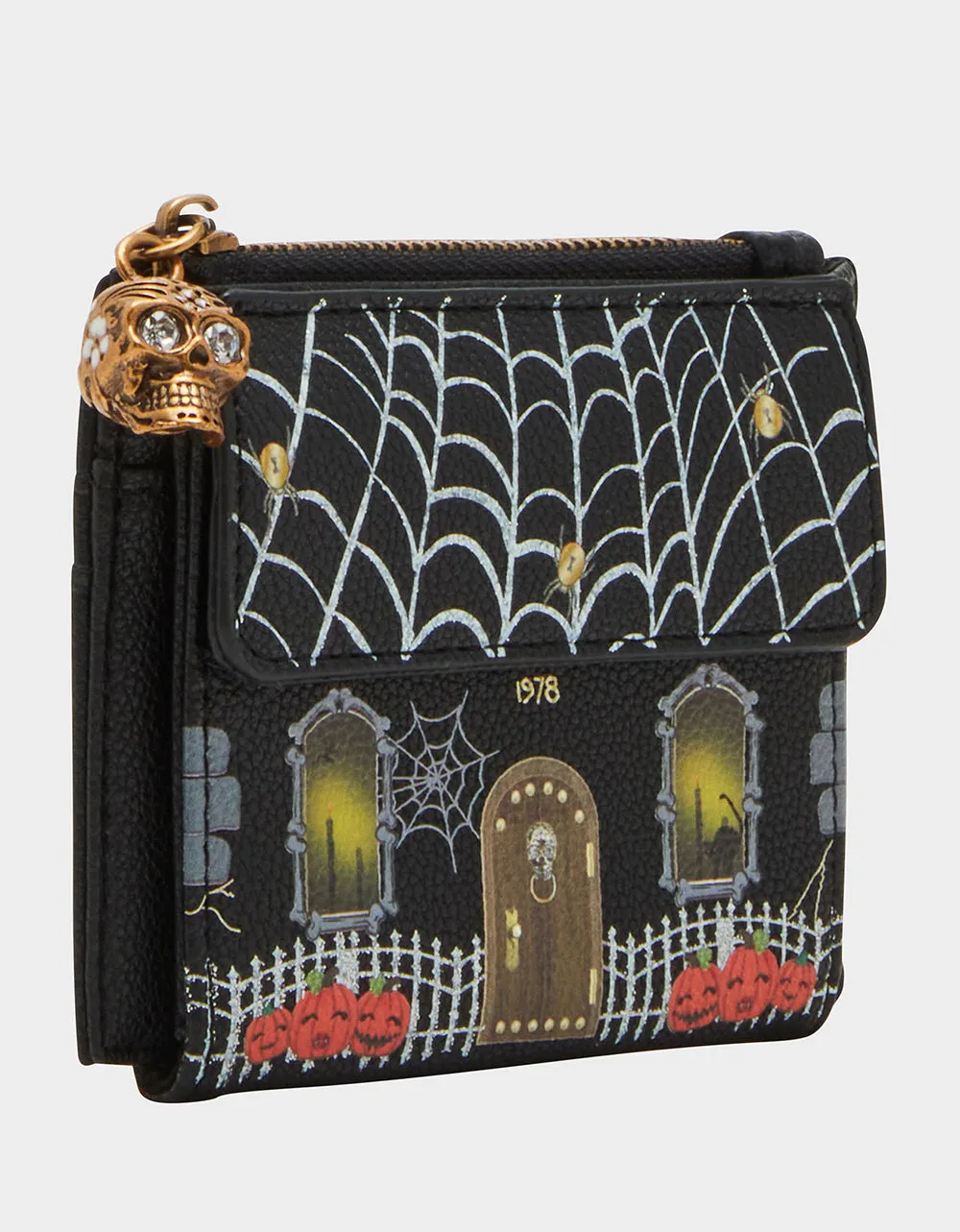 KITSCH HAUNTED HOUSE BIFOLD WALLET BLACK Betsey Johnson