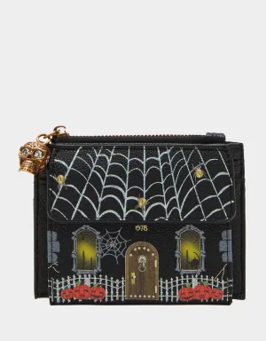 KITSCH HAUNTED HOUSE BIFOLD WALLET BLACK Betsey Johnson
