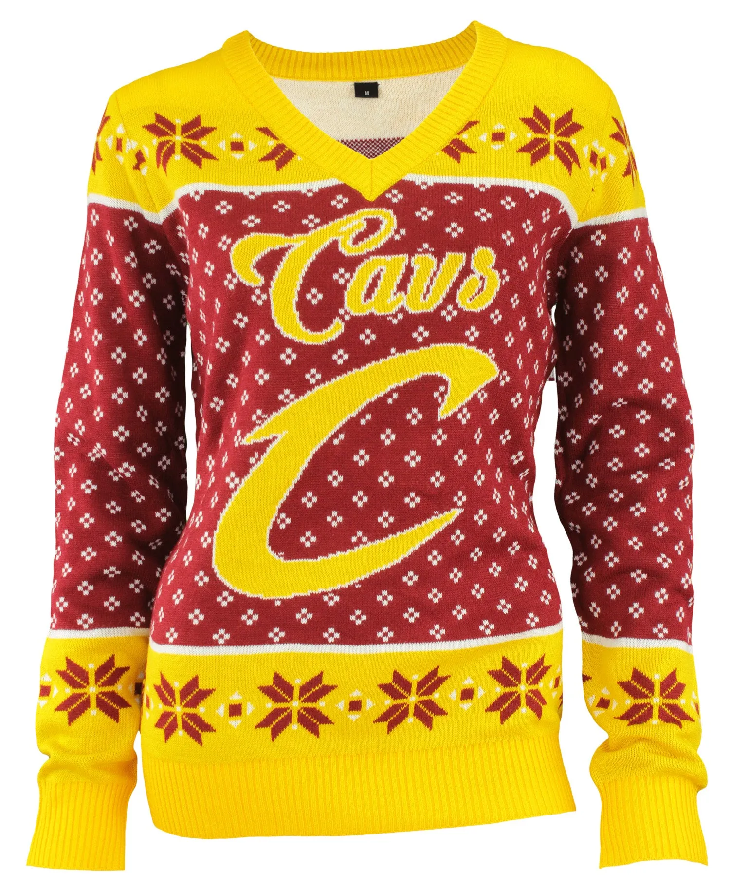 KLEW NBA Women's Cleveland Cavaliers 2016 Big Logo V-Neck Sweater
