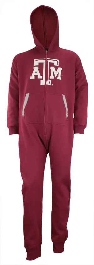 KLEW NCAA Unisex Texas A&M Aggies One Piece Jumpsuit, Maroon