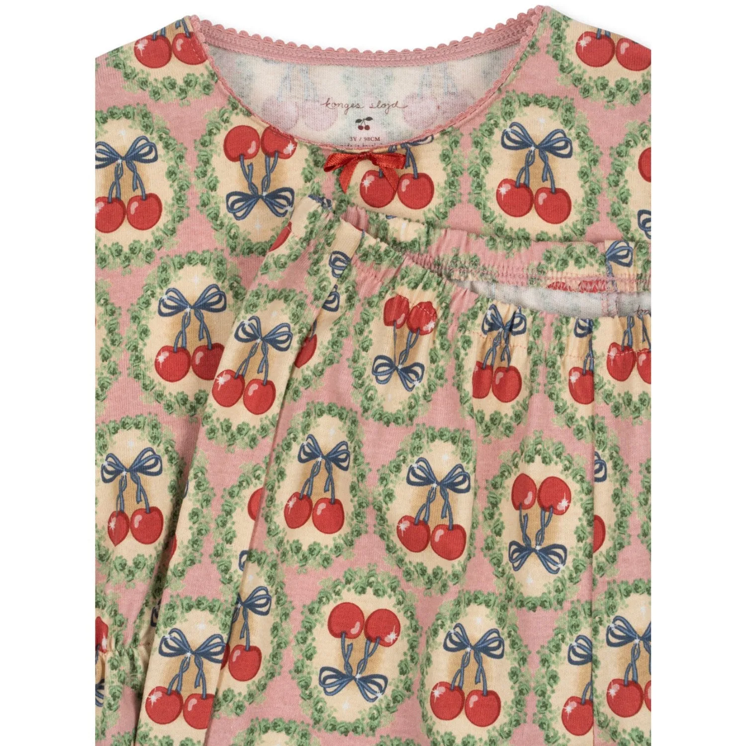 Konges Sljd Cherry Bow Drey Set Gots