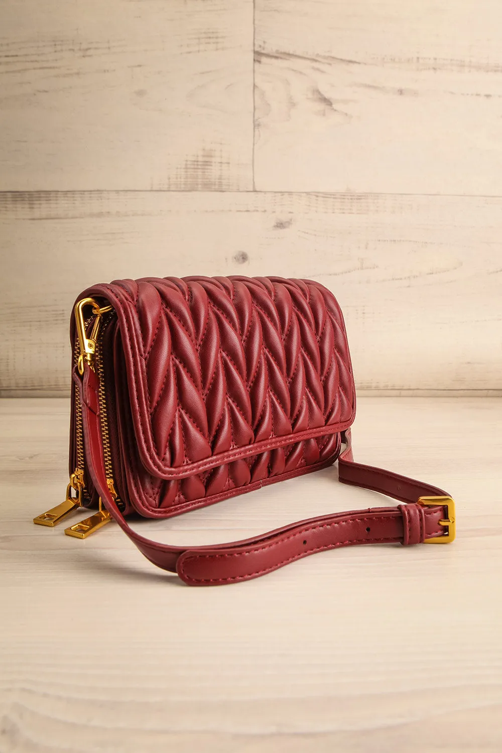 Krypt Burgundy | Quilted Crossbody Bag