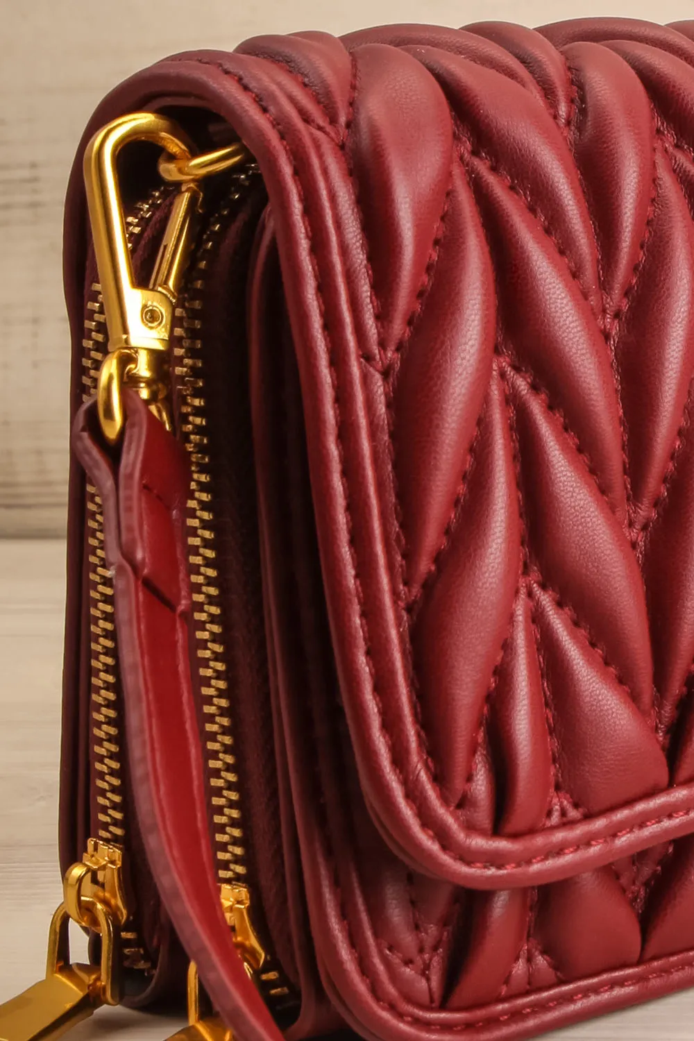 Krypt Burgundy | Quilted Crossbody Bag
